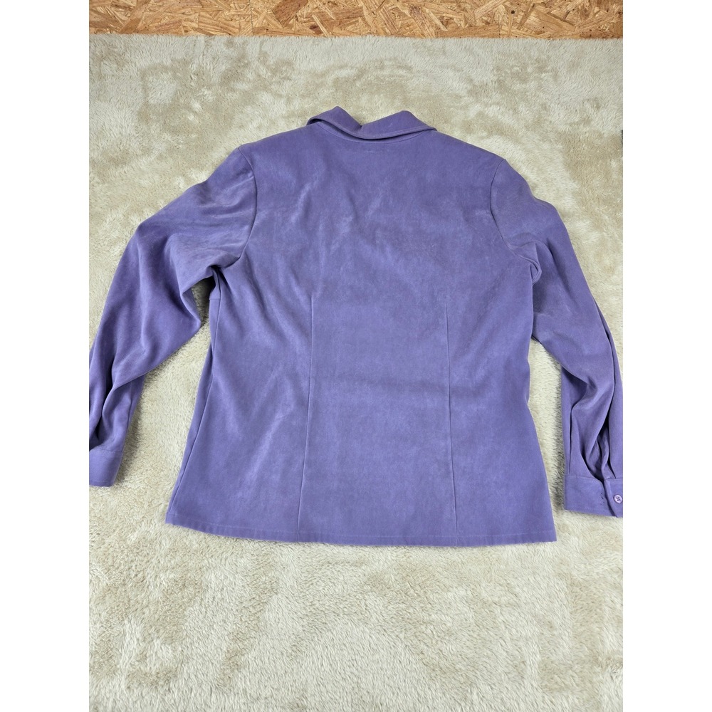 Fashion Bug Purple Suede Zip Up Collar Jacket‎ XL Polyester Spandex - Picture 9 of 9